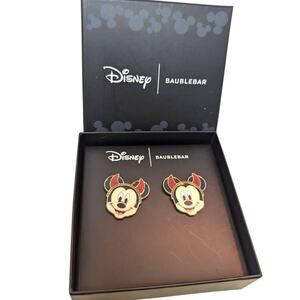 New BaubleBar/Disney Mickey Mouse w/Devil Horns Pierced Earrings Studs Halloween